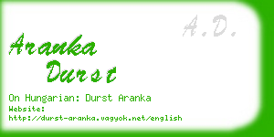 aranka durst business card